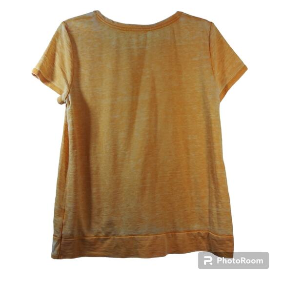 Jane and Delancey Orange Burnout Twist Knot Front Top Size L - Picture 2 of 6